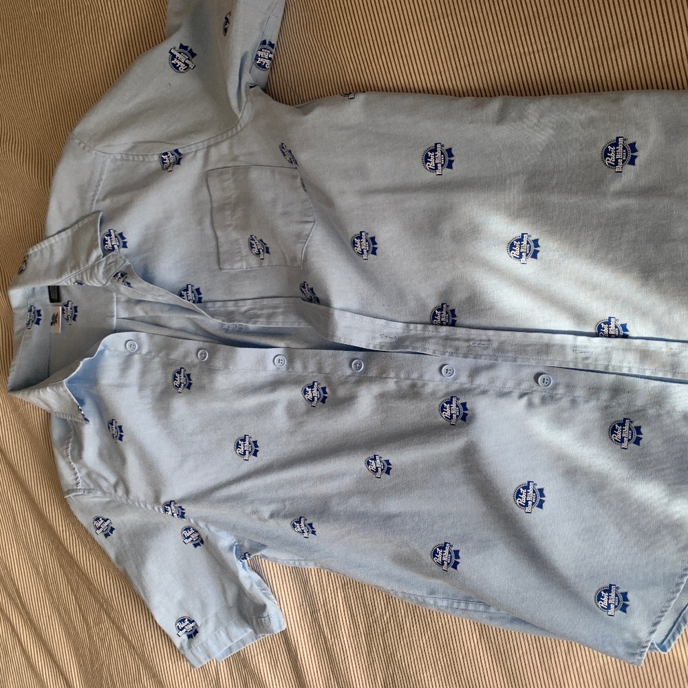 Pabst Blue Ribbon button down shirt SM